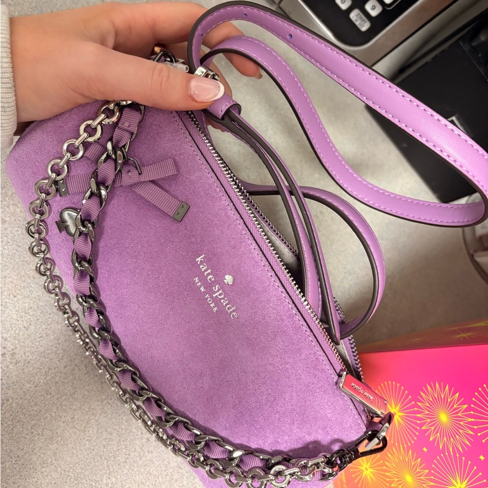 Kate Spade Lavender Shoulder Bag with Chain Detail